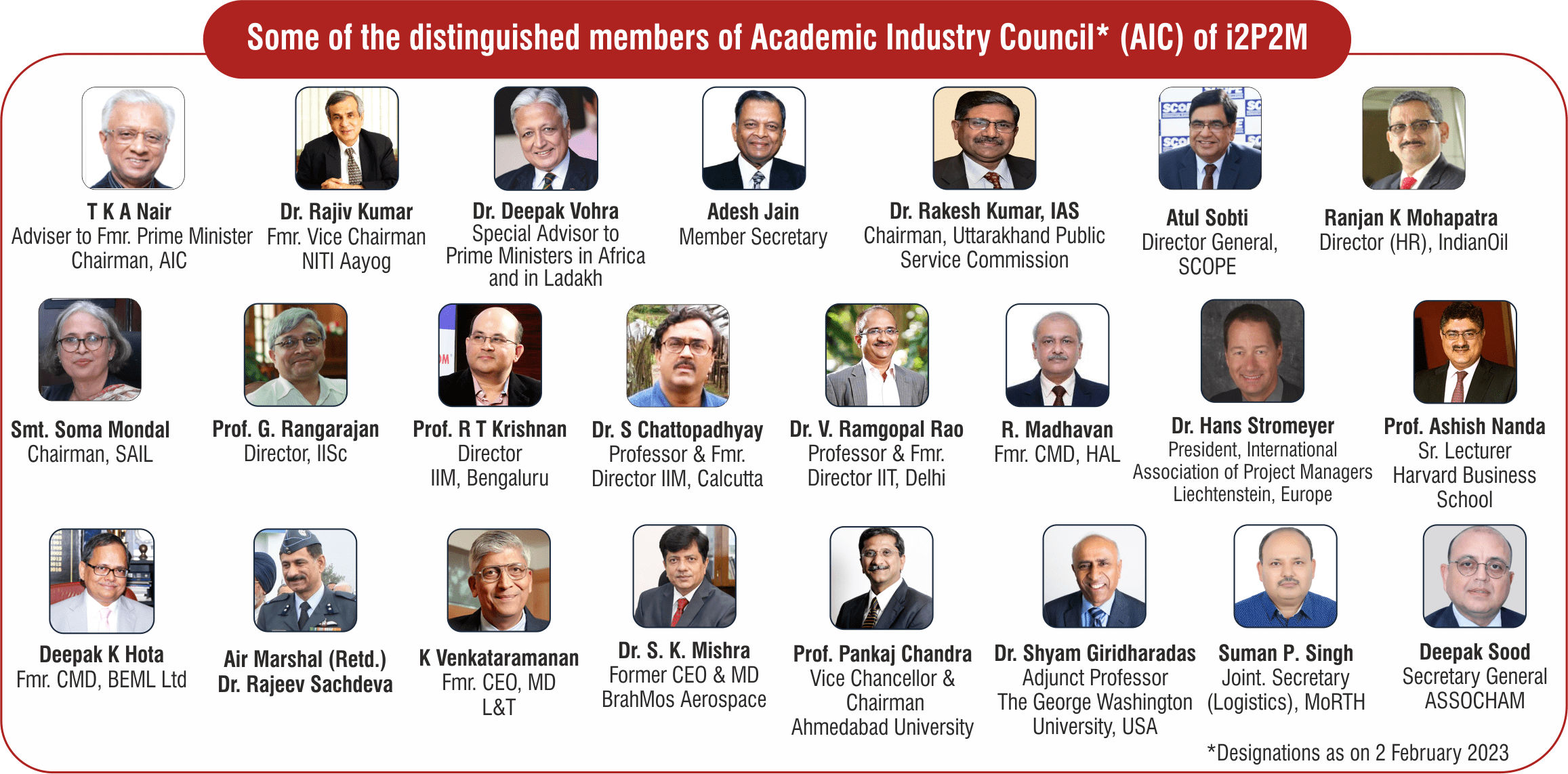 Member of Academic Industry Council (AIC) of i2P2M