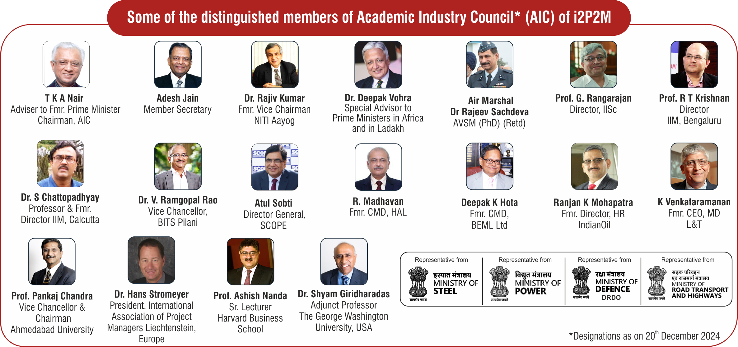 Member of Academic Industry Council (AIC) of i2P2M
